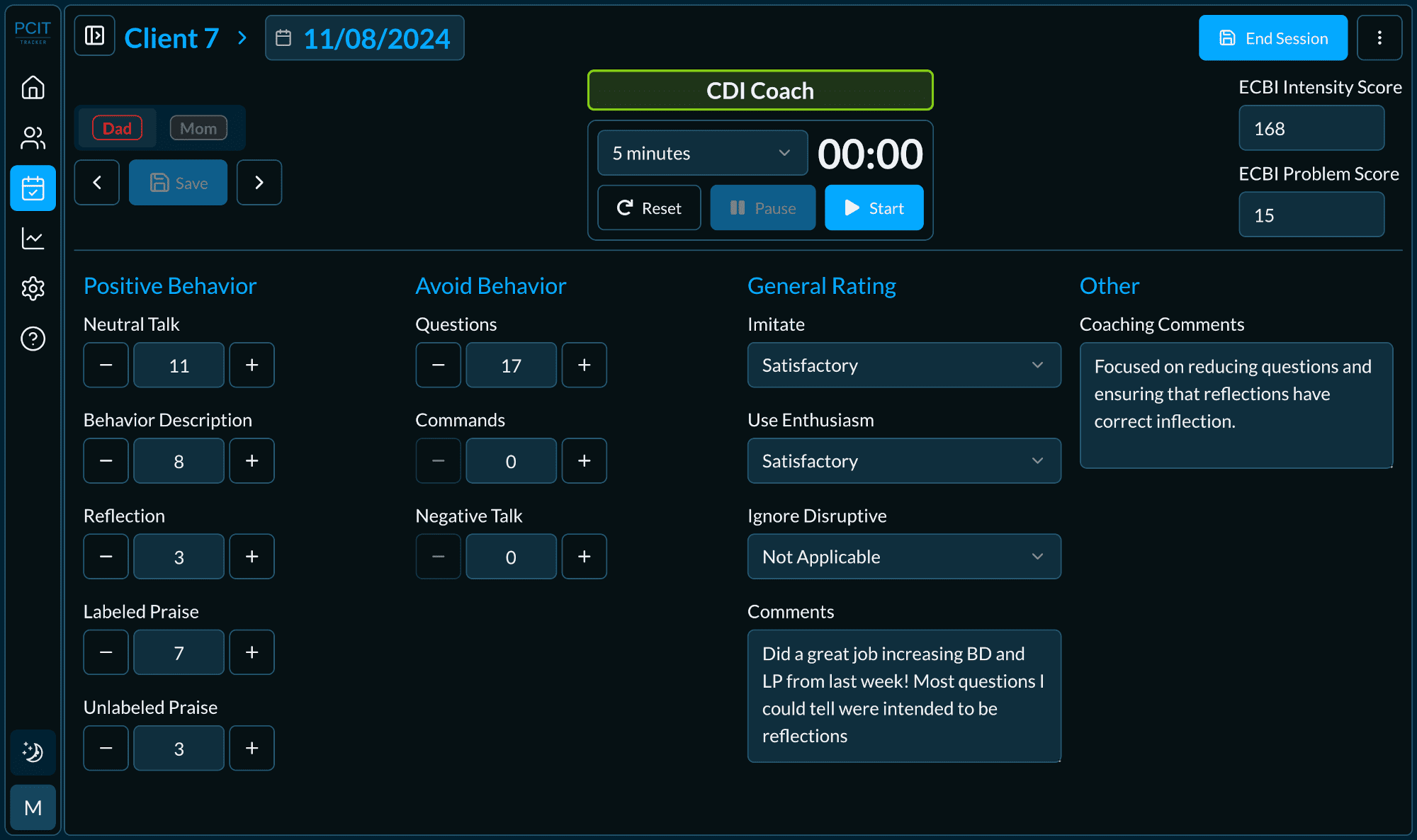 Intuitive Session Tracker (dark)